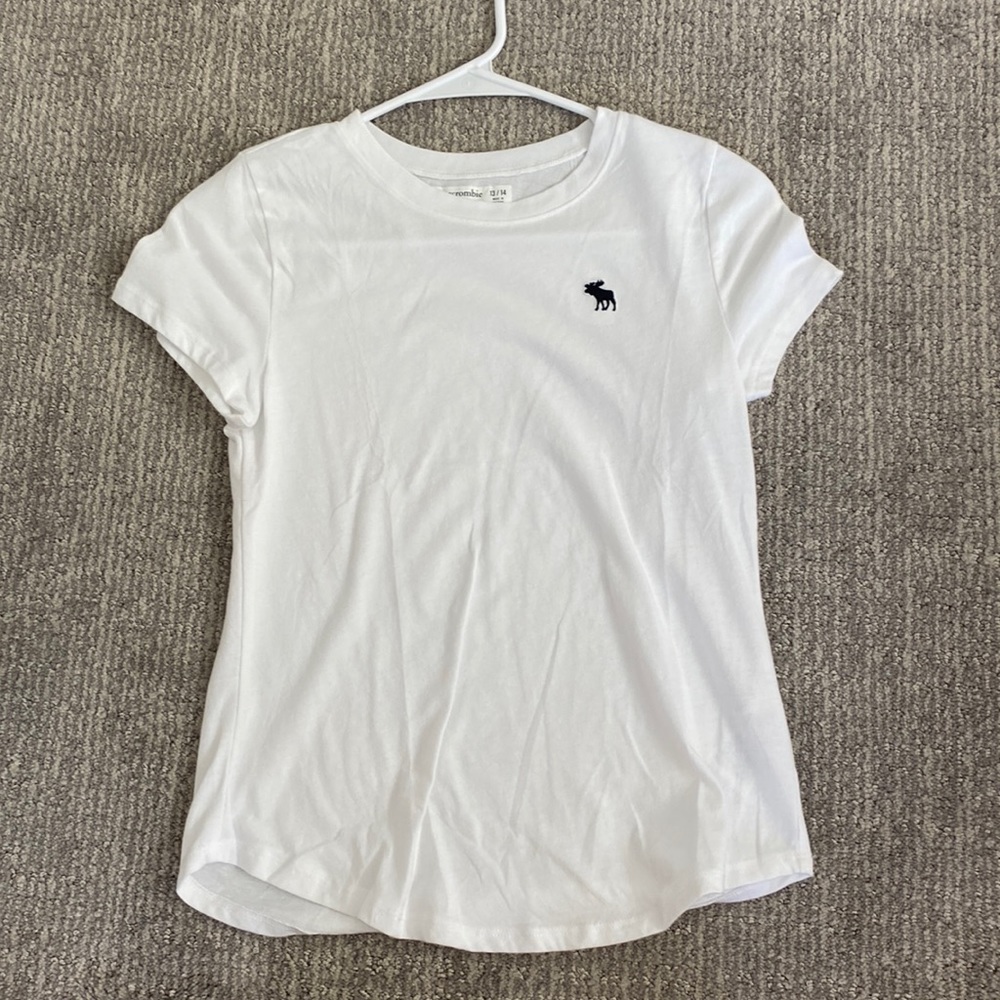 White basic kids tee